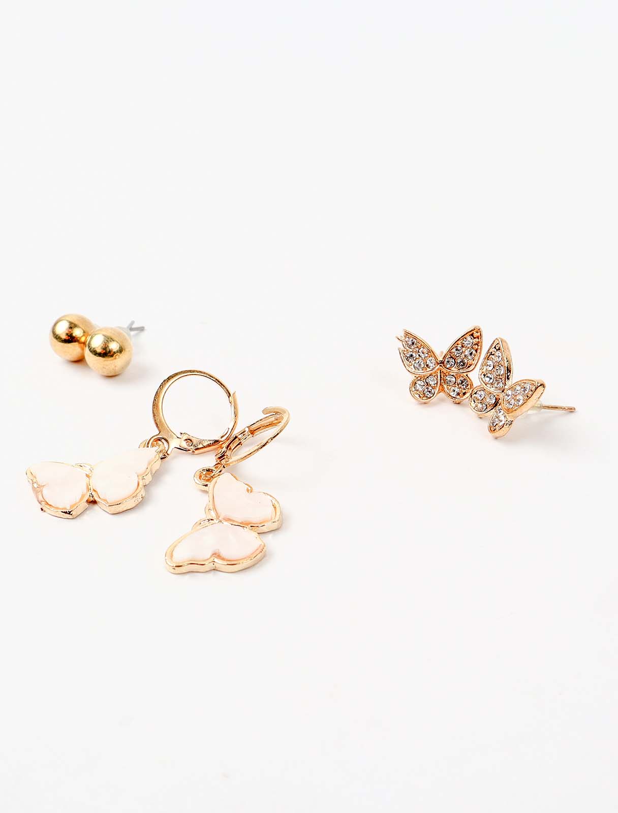 3-piece set of butterfly earrings