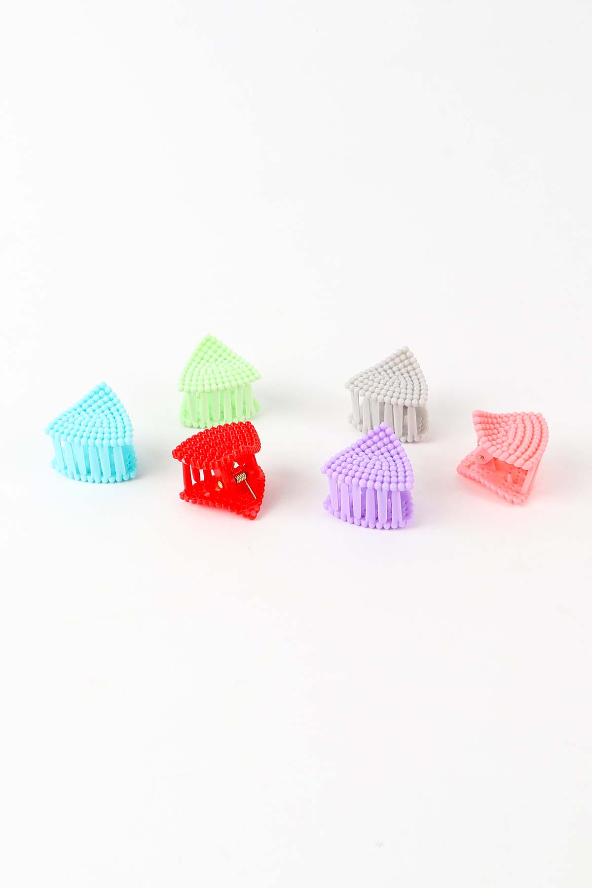 6-piece set of hair clips with a triangle grain design