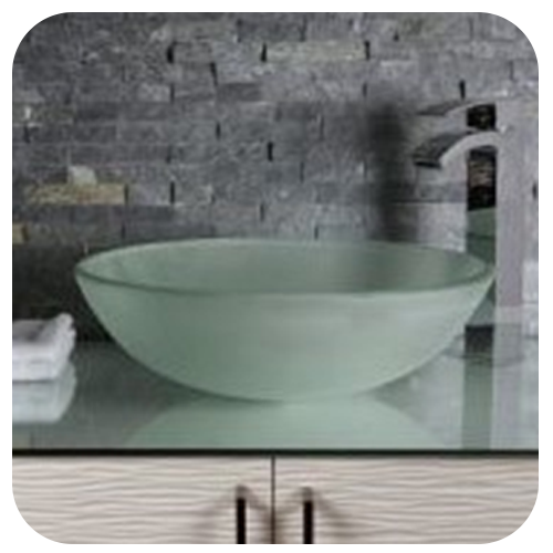 Frosted glass wash basin