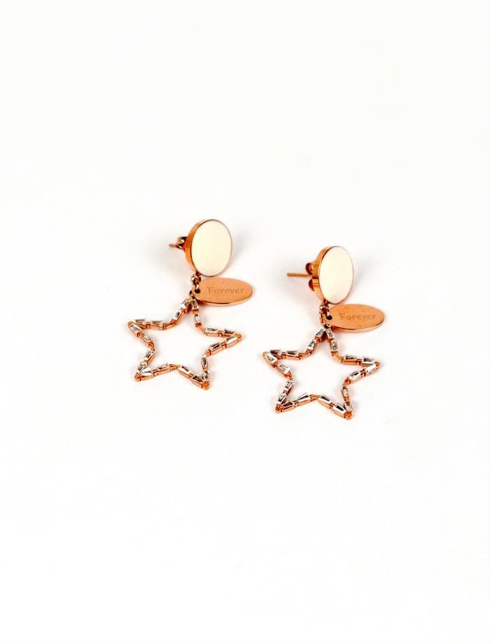 Star shaped earrings decorated with crystal stones
