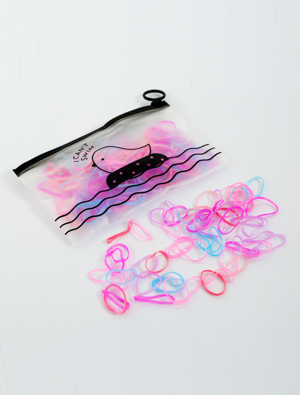 A bag of hair ties, random colors, 200 pieces of rubber