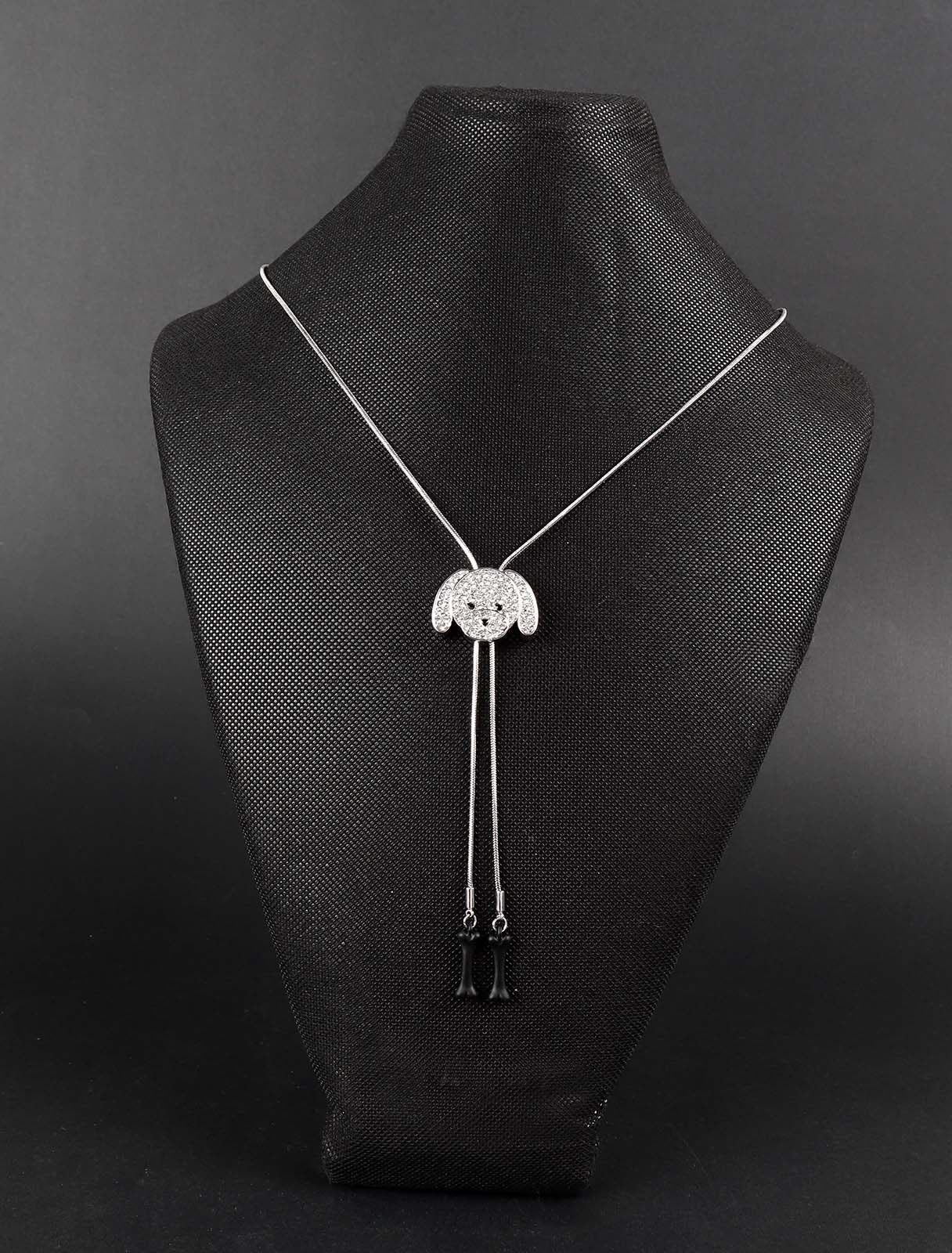 Crystal bobby pin pendant necklace