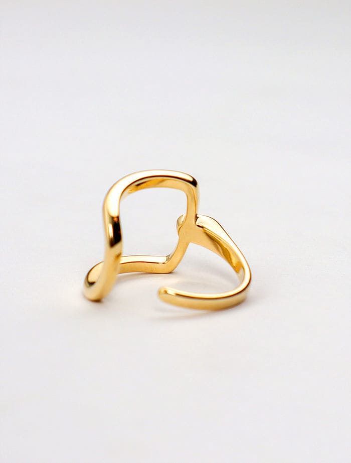 A ring with a modern streamlined design