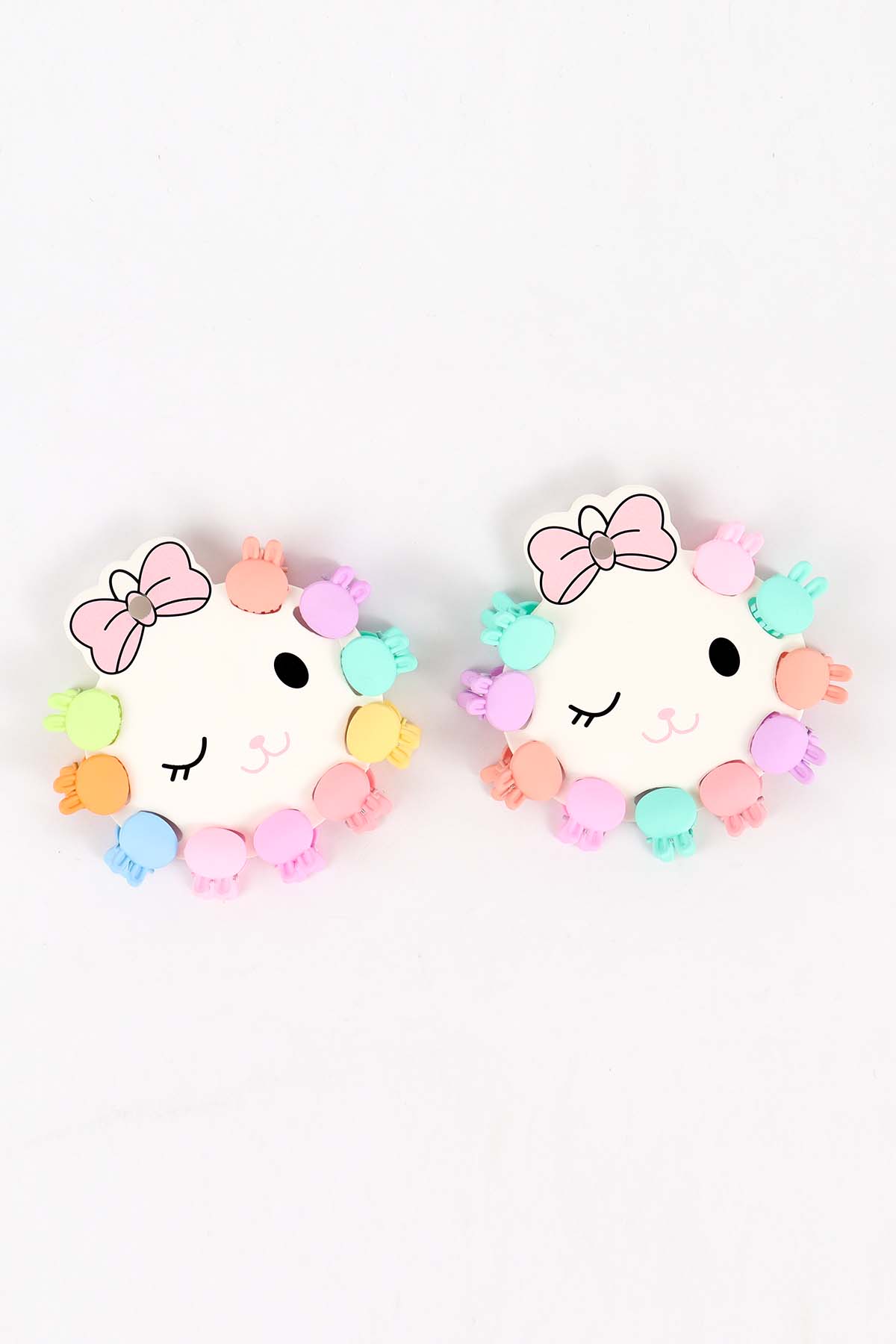 A set of hair clips, 10 pieces, in the shape of a rabbit