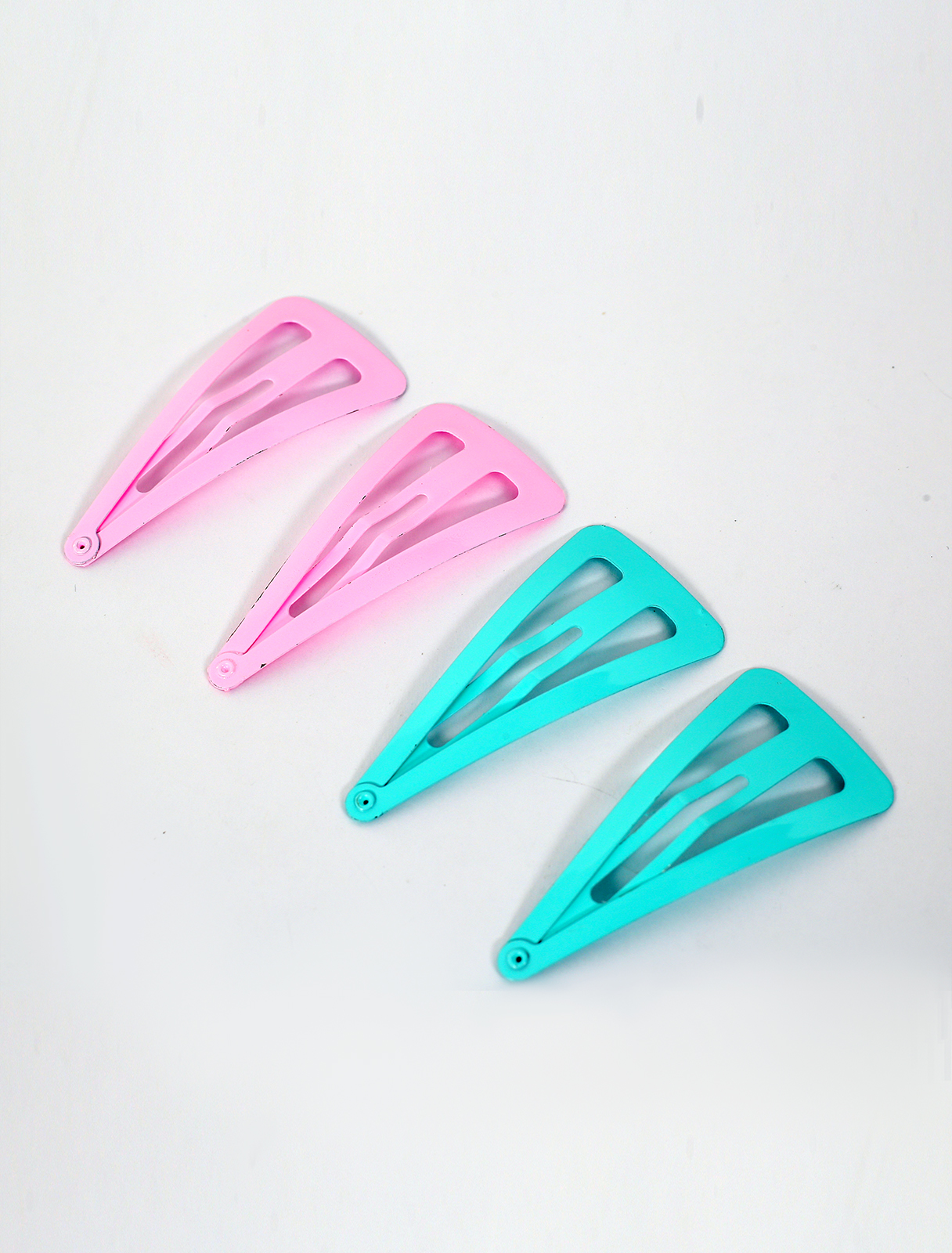 Metal pressure hair clip, 4 pieces, colors